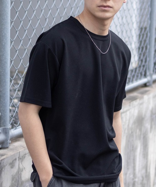 NAVY(ネイビー)の「さらさらした肌さわりの上品見えジョーゼットクルーネックTシャツ(Tシャツ/カットソー・メンズ・ブルーグレー/ホワイト/モカ/ブラック/チャコールグレー/ワイン/カーキ・XXL/XL/L/M/S)」の8枚目の写真