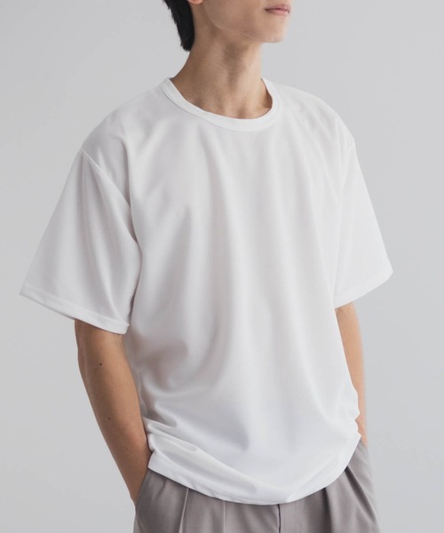 NAVY(ネイビー)の「さらさらした肌さわりの上品見えジョーゼットクルーネックTシャツ(Tシャツ/カットソー・メンズ・ブルーグレー/ホワイト/モカ/ブラック/チャコールグレー/ワイン/カーキ・XXL/XL/L/M/S)」の21枚目の写真