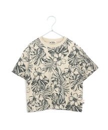 ハイビスカス総柄半袖Tシャツ■パパサイズ
