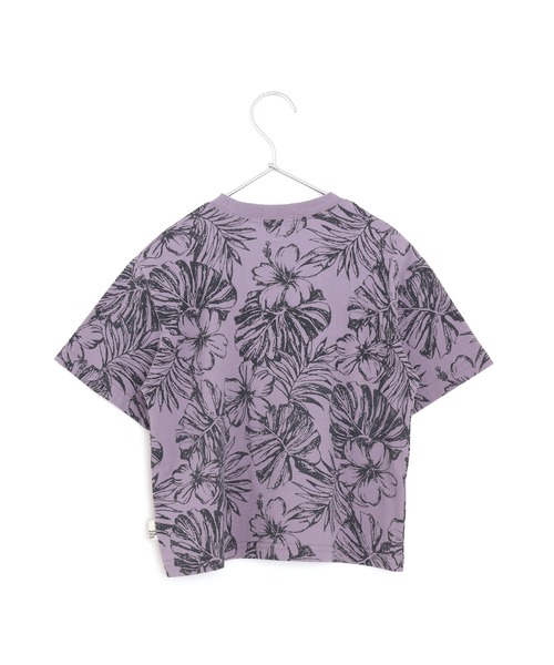 MAKE YOUR DAY(メイクユアデイ)の「ハイビスカス総柄半袖Tシャツ■パパサイズ(Tシャツ/カットソー・メンズ・ベージュ/パープル・L/M)」の6枚目の写真