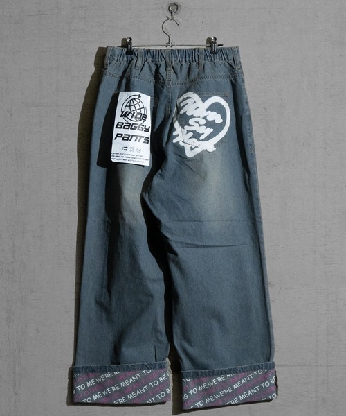 セール】【13】ハイドプリント ロールアップ バギーデニム（デニム