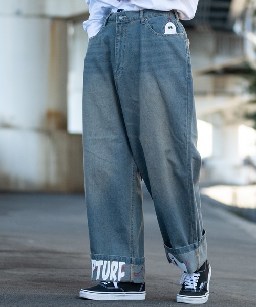 JOHN'S CLOSET（ジョンズクローゼット）の「【13】ハイドプリント ロールアップ バギーデニム（デニムパンツ・メンズ・ブルー系1/ブルー系2/ブラック系1/ブラック系2・MEDIUM/LARGE）」の17枚目の写真