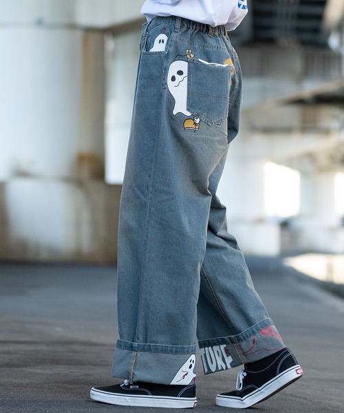 JOHN'S CLOSET（ジョンズクローゼット）の「【13】ハイドプリント ロールアップ バギーデニム（デニムパンツ・メンズ・ブルー系1/ブルー系2/ブラック系1/ブラック系2・MEDIUM/LARGE）」の18枚目の写真