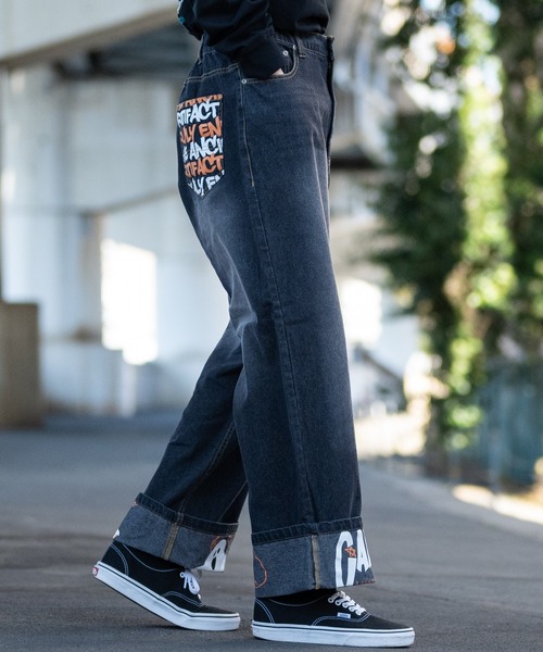 JOHN'S CLOSET（ジョンズクローゼット）の「【13】ハイドプリント ロールアップ バギーデニム（デニムパンツ・メンズ・ブルー系1/ブルー系2/ブラック系1/ブラック系2・MEDIUM/LARGE）」の10枚目の写真