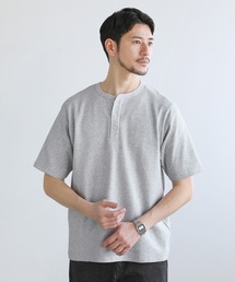 スパンフライス半袖ヘンリーネックカットソー