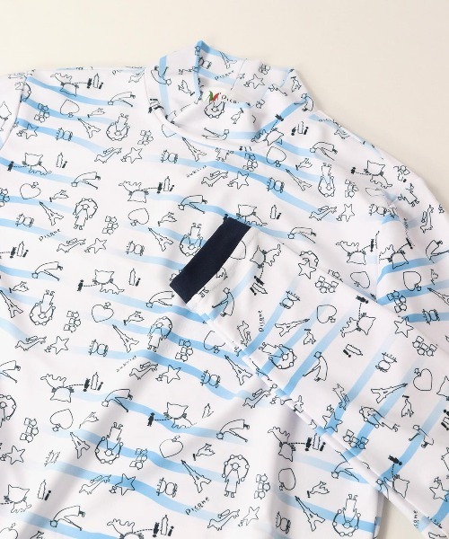 Picone CLUB（ピッコーネクラブ）の「総柄ボーダーハイネックプルオーバー（Tシャツ/カットソー・レディース・ブルー/ライトグリーン/ピンク/ライトグレー・S/M/L）」の16枚目の写真