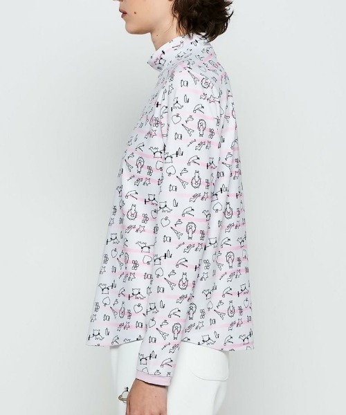 Picone CLUB（ピッコーネクラブ）の「総柄ボーダーハイネックプルオーバー（Tシャツ/カットソー・レディース・ブルー/ライトグリーン/ピンク/ライトグレー・S/M/L）」の19枚目の写真