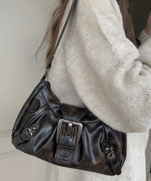 セール】バックルデザイン PUショルダーバッグ Y2K（ショルダーバッグ