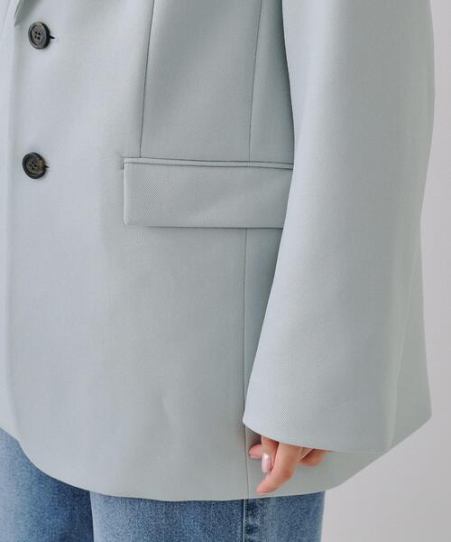 OPAQUE.CLIP（オペークドットクリップ）の「オーバーサイズテーラードジャケット【洗える】（テーラードジャケット・レディース・ライトベージュ/サックスブルー・00）」の5枚目の写真