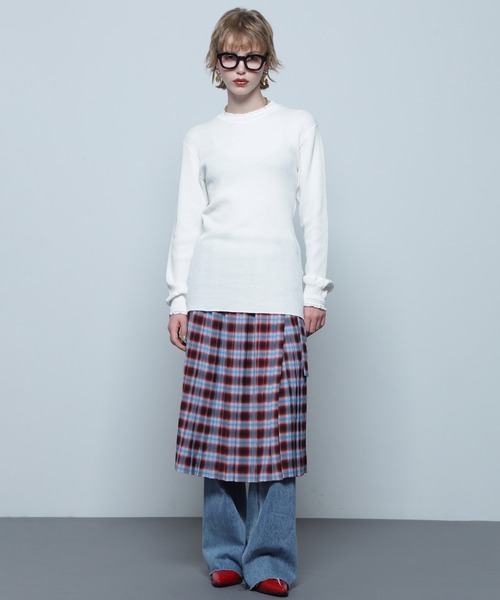 tシャツ (CREOLME)フリルワッフルトップス レディース セール】(CREOLME)フリルワッフルトップス（Tシャツ/カットソー