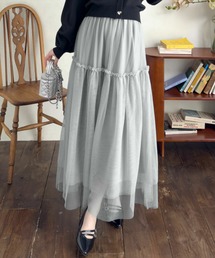 CLEAR BASIC | チュールティアードスカート[着回し力万能 ふんわり ボリューム]≪CLEAR BASIC≫(スカート)