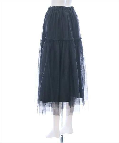 CLEAR BASIC（クリアベーシック）の「【低身長サイズ有】チュールティアードスカート[着回し力万能 ふんわり ボリューム]≪SS新作≫（スカート・レディース・ブラック/シルバー/アイボリー・F/XS）」の8枚目の写真