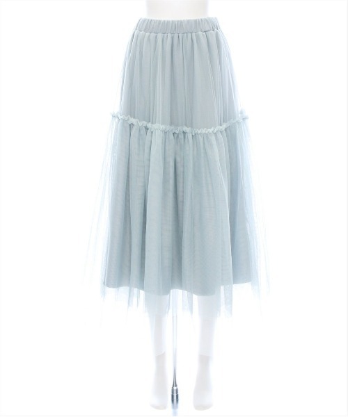 CLEAR BASIC（クリアベーシック）の「【低身長サイズ有】チュールティアードスカート[着回し力万能 ふんわり ボリューム]≪SS新作≫（スカート・レディース・ブラック/シルバー/アイボリー・F/XS）」の14枚目の写真