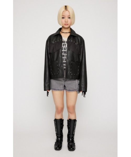 セール】FRINGE FAUX LEATHER ジャケット（その他アウター）｜LAGUA