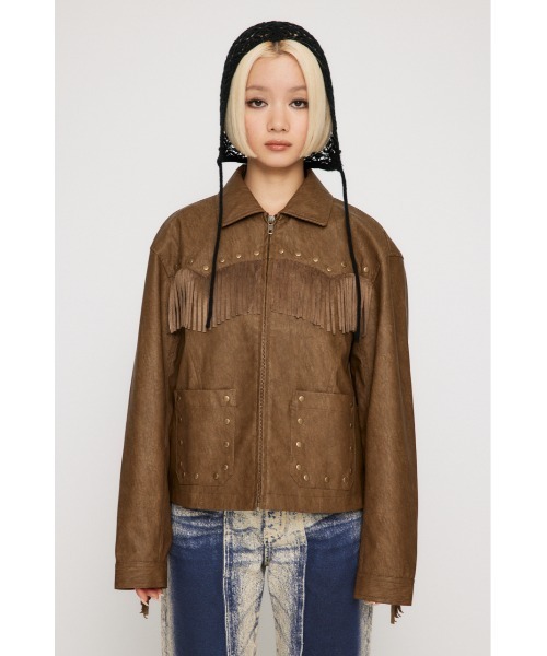 セール】FRINGE FAUX LEATHER ジャケット（その他アウター）｜LAGUA