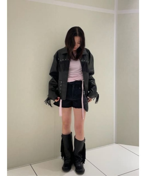 セール】FRINGE FAUX LEATHER ジャケット（その他アウター）｜LAGUA