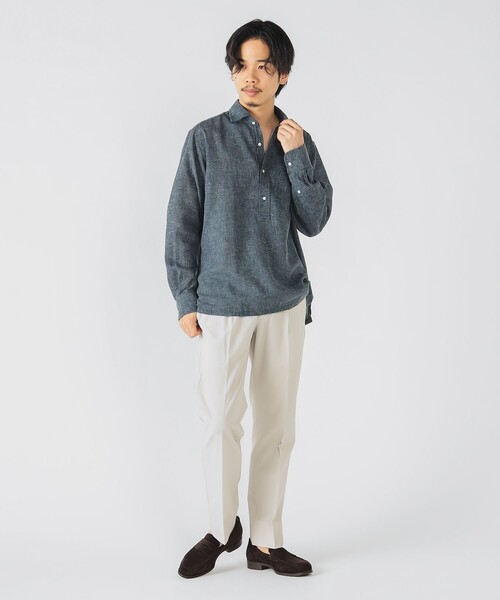 BEAMS HEART(ビームスハート)の「SOLOTEX(R) ドビー 1プリーツ イージースラックス 25SS(スラックス・メンズ・ネイビー/オリーブ/オフホワイト・SMALL/MEDIUM/LARGE/X-LARGE)」の5枚目の写真