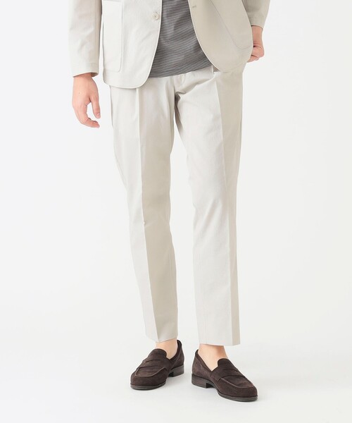 BEAMS HEART(ビームスハート)の「SOLOTEX(R) ドビー 1プリーツ イージースラックス 25SS(スラックス・メンズ・ネイビー/オリーブ/オフホワイト・SMALL/MEDIUM/LARGE/X-LARGE)」の9枚目の写真