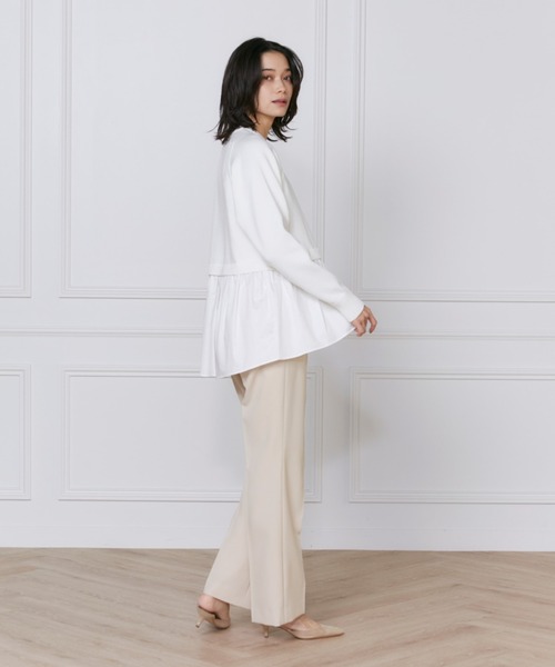 INED（イネド）の「ドッキングニット（ニット/セーター・レディース・グリーン/ブラック/オフホワイト・9号/7号）」の9枚目の写真