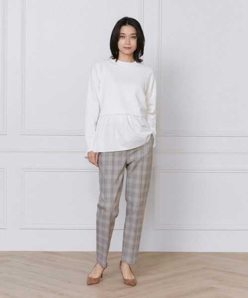 INED（イネド）の「ドッキングニット（ニット/セーター・レディース・グリーン/ブラック/オフホワイト・9号/7号）」の10枚目の写真