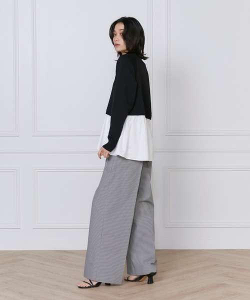 INED（イネド）の「ドッキングニット（ニット/セーター・レディース・グリーン/ブラック/オフホワイト・9号/7号）」の13枚目の写真