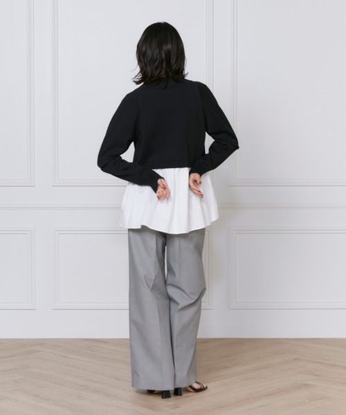 INED（イネド）の「ドッキングニット（ニット/セーター・レディース・グリーン/ブラック/オフホワイト・9号/7号）」の14枚目の写真