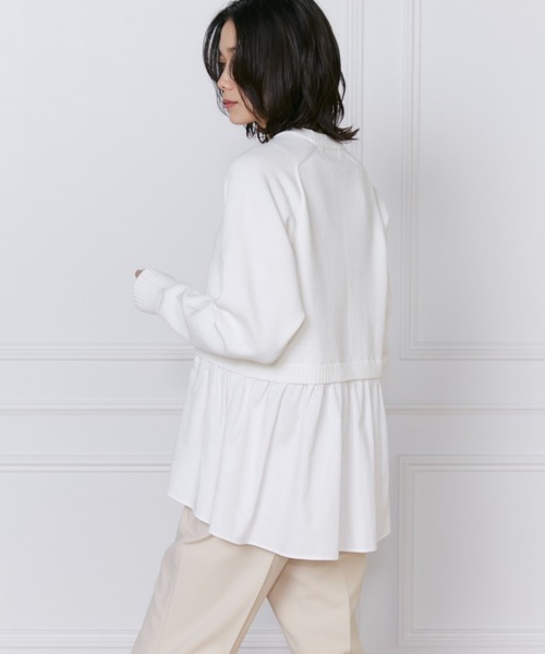 INED（イネド）の「ドッキングニット（ニット/セーター・レディース・グリーン/ブラック/オフホワイト・9号/7号）」の16枚目の写真