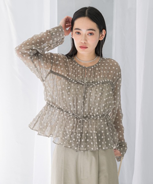 URBAN RESEARCH ROSSO 長袖 ブラウス フラワー ブラック セール】フラワー刺繍ブラウス（シャツ/ブラウス）｜URBAN