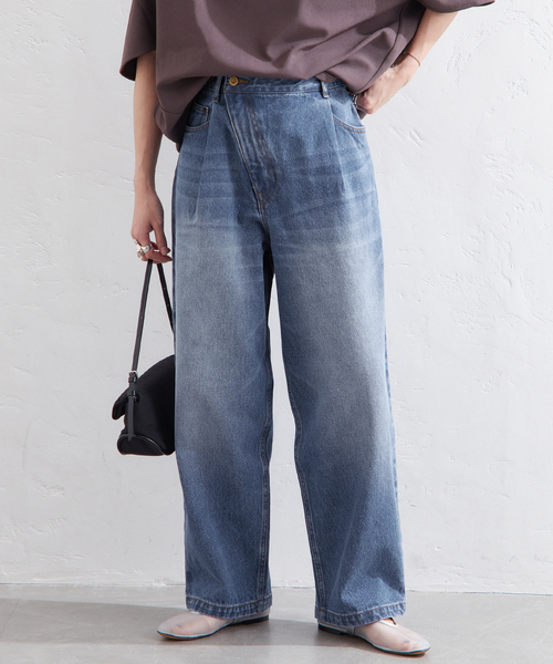 JOURNAL STANDARD（ジャーナルスタンダード）の「デニムクロスオーバーコクーンパンツ（デニムパンツ・レディース・ブルー系その他・38/36）」の5枚目の写真