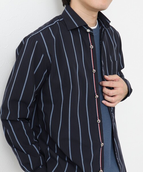 NOLLEY’S(ノーリーズ)の「T/C パラシュート カッタウェイ 25SS(シャツ/ブラウス・メンズ・ホワイト/ネイビー/ブルー/グレイッシュベージュ・S/M/L/XL)」の3枚目の写真
