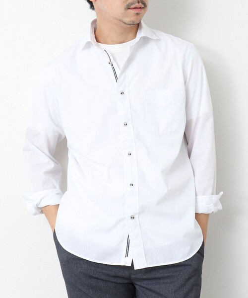 NOLLEY’S(ノーリーズ)の「T/C パラシュート カッタウェイ 25SS(シャツ/ブラウス・メンズ・ホワイト/ネイビー/ブルー/グレイッシュベージュ・S/M/L/XL)」の1枚目の写真