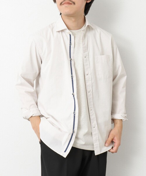 NOLLEY’S(ノーリーズ)の「T/C パラシュート カッタウェイ 25SS(シャツ/ブラウス・メンズ・ホワイト/ネイビー/ブルー/グレイッシュベージュ・S/M/L/XL)」の2枚目の写真