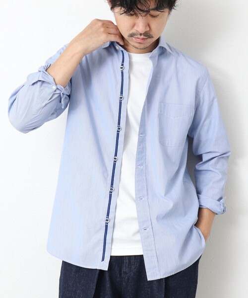 NOLLEY’S(ノーリーズ)の「T/C パラシュート カッタウェイ 25SS(シャツ/ブラウス・メンズ・ホワイト/ネイビー/ブルー/グレイッシュベージュ・S/M/L/XL)」の4枚目の写真