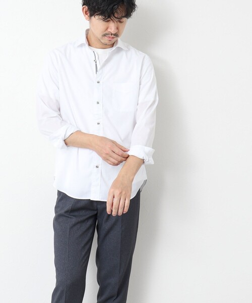 NOLLEY’S(ノーリーズ)の「T/C パラシュート カッタウェイ 25SS(シャツ/ブラウス・メンズ・ホワイト/ネイビー/ブルー/グレイッシュベージュ・S/M/L/XL)」の11枚目の写真