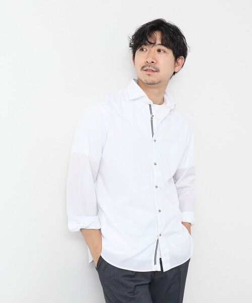 NOLLEY’S(ノーリーズ)の「T/C パラシュート カッタウェイ 25SS(シャツ/ブラウス・メンズ・ホワイト/ネイビー/ブルー/グレイッシュベージュ・S/M/L/XL)」の13枚目の写真