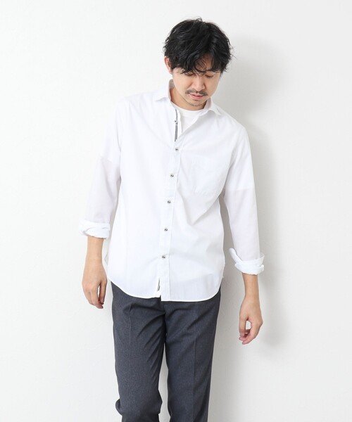 NOLLEY’S(ノーリーズ)の「T/C パラシュート カッタウェイ 25SS(シャツ/ブラウス・メンズ・ホワイト/ネイビー/ブルー/グレイッシュベージュ・S/M/L/XL)」の17枚目の写真