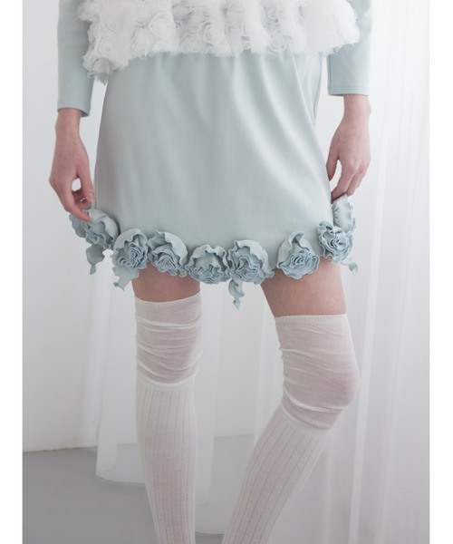 etre loin(エトルワン)の「Hem rose cut mini skirt(スカート・レディース・グレー/ミント/ブラック・M)」の1枚目の写真