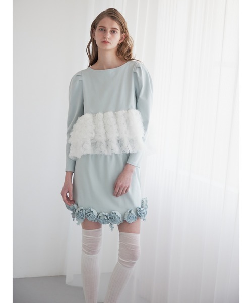 etre loin(エトルワン)の「Hem rose cut mini skirt(スカート・レディース・グレー/ミント/ブラック・M)」の7枚目の写真