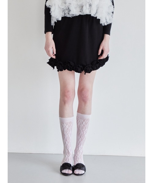 etre loin(エトルワン)の「Hem rose cut mini skirt(スカート・レディース・グレー/ミント/ブラック・M)」の9枚目の写真