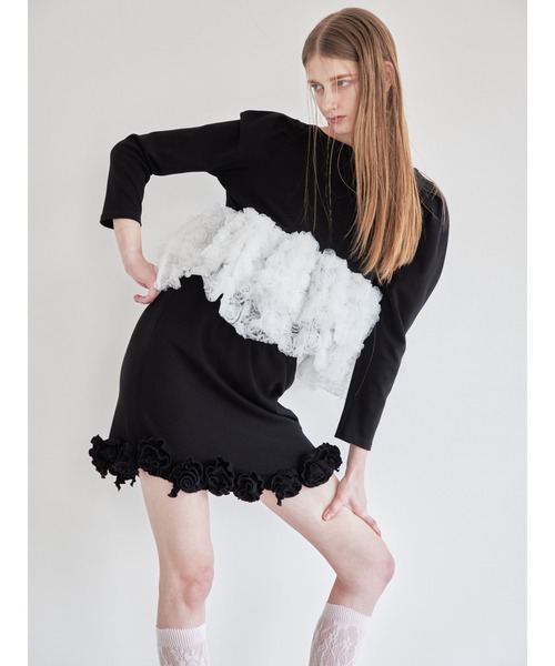 etre loin(エトルワン)の「Hem rose cut mini skirt(スカート・レディース・グレー/ミント/ブラック・M)」の12枚目の写真