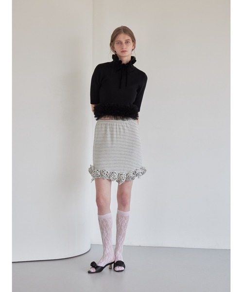 etre loin(エトルワン)の「Hem rose cut mini skirt(スカート・レディース・グレー/ミント/ブラック・M)」の10枚目の写真