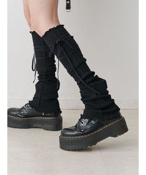 jouetie(ジュエティ)の「レースアップレッグウォーマー(レッグウォーマー・レディース・アイボリー/グレー/ブラック・FREE)」の5枚目の写真