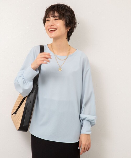 NOLLEY’S Sophi（ノーリーズソフィ）の「SYジョーゼットTブラウス（シャツ/ブラウス・レディース・サックスブルー/オフホワイト・38/36）」の13枚目の写真