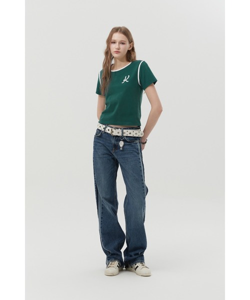 KIRSH（キルシー）の「KIRSH GRAPHIC RINGER T-SHIRT キルシー グラフィック リンガーTシャツ（Tシャツ/カットソー・レディース・ホワイト/グリーン/ダークネイビー・ONE SIZE）」の22枚目の写真