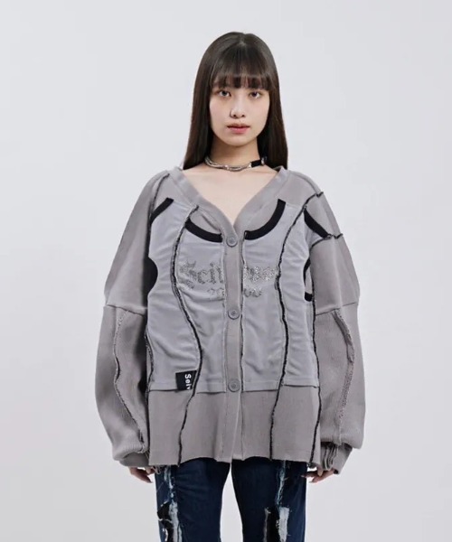 カーディガン 「 Seivson 2000 DIAMOND COLLECTION 」Fluid Sculptural Knit Cardigan レデ Seivson 2000 DIAMOND COLLECTION 】Fluid Sculptural Knit