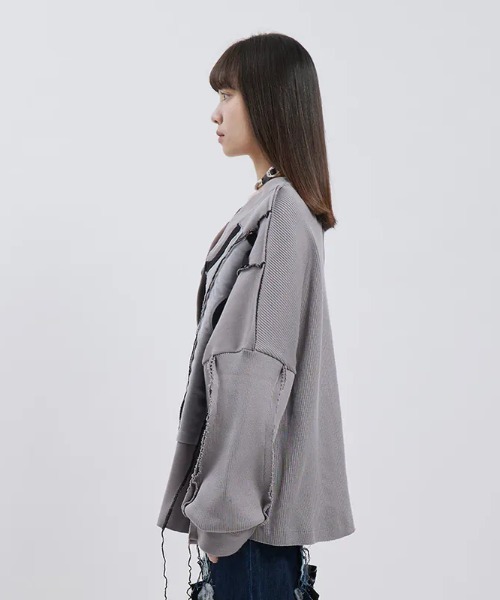 カーディガン 「 Seivson 2000 DIAMOND COLLECTION 」Fluid Sculptural Knit Cardigan レデ Seivson 2000 DIAMOND COLLECTION 】Fluid Sculptural Knit