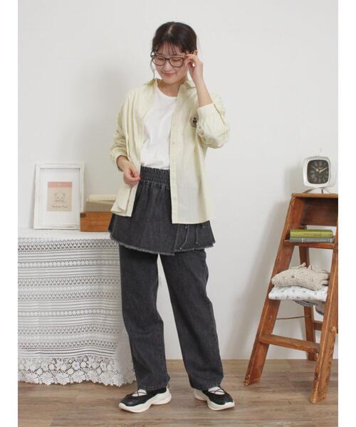 Samansa Mos2（サマンサ モスモス）の「ワッペン風刺繍入りシャツ（シャツ/ブラウス・レディース・ブルー/オフホワイト/イエロー/ピンク・F）」の8枚目の写真