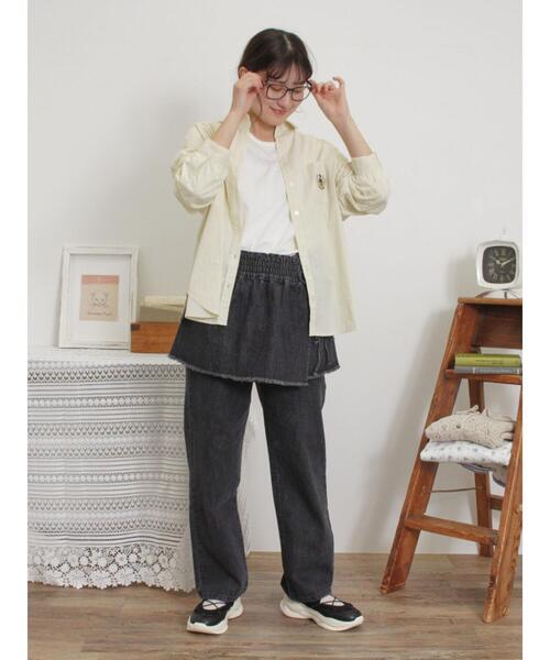 Samansa Mos2（サマンサ モスモス）の「ワッペン風刺繍入りシャツ（シャツ/ブラウス・レディース・ブルー/オフホワイト/イエロー/ピンク・F）」の9枚目の写真