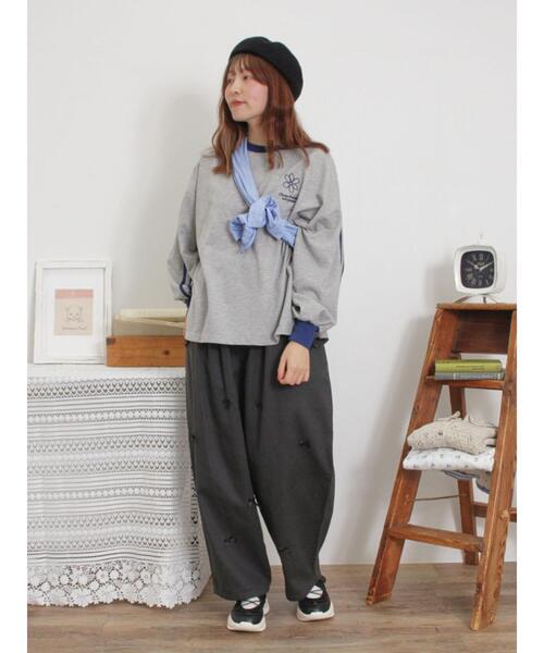 Samansa Mos2（サマンサ モスモス）の「ワッペン風刺繍入りシャツ（シャツ/ブラウス・レディース・ブルー/オフホワイト/イエロー/ピンク・F）」の12枚目の写真