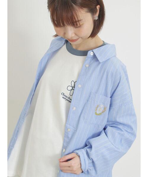 Samansa Mos2（サマンサ モスモス）の「ワッペン風刺繍入りシャツ（シャツ/ブラウス・レディース・ブルー/オフホワイト/イエロー/ピンク・F）」の13枚目の写真